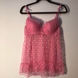 Pink Dot Sheer Babydoll